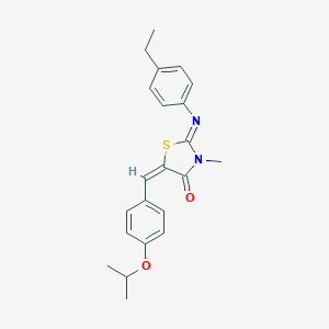 molecular formula C22H24N2O2S B297974 2-[(4-Ethylphenyl)imino]-5-(4-isopropoxybenzylidene)-3-methyl-1,3-thiazolidin-4-one 