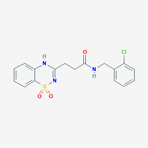 molecular formula C17H16ClN3O3S B2979745 N-(2-氯苄基)-3-(1,1-二氧化-2H-1,2,4-苯并噻二嗪-3-基)丙酰胺 CAS No. 1189676-86-5