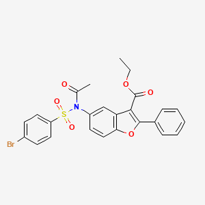 molecular formula C25H20BrNO6S B2979747 ethyl 5-(N-((4-bromophenyl)sulfonyl)acetamido)-2-phenylbenzofuran-3-carboxylate CAS No. 448214-67-3