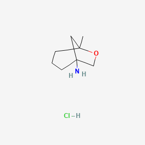 molecular formula C8H16ClNO B2979751 5-Methyl-6-oxabicyclo[3.2.1]octan-1-amine;hydrochloride CAS No. 2253630-85-0