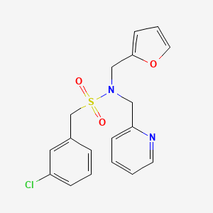 molecular formula C18H17ClN2O3S B2979754 1-(3-chlorophenyl)-N-(furan-2-ylmethyl)-N-(pyridin-2-ylmethyl)methanesulfonamide CAS No. 1286726-86-0