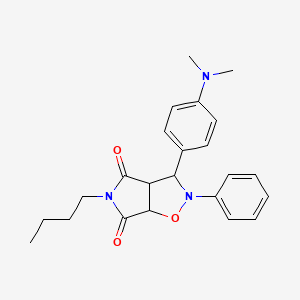 molecular formula C23H27N3O3 B2979755 5-丁基-3-(4-(二甲氨基)苯基)-2-苯基二氢-2H-吡咯并[3,4-d]异恶唑-4,6(5H,6aH)-二酮 CAS No. 1005060-70-7