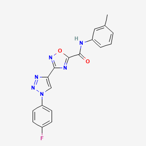 molecular formula C18H13FN6O2 B2979756 3-[1-(4-氟苯基)-1H-1,2,3-三唑-4-基]-N~5~-(3-甲基苯基)-1,2,4-恶二唑-5-甲酰胺 CAS No. 1251625-31-6