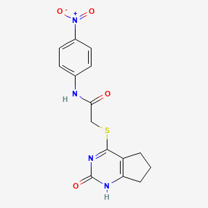 N-(4-nitrophenyl)-2-[(2-oxo-1,5,6,7-tetrahydrocyclopenta[d]pyrimidin-4-yl)sulfanyl]acetamide