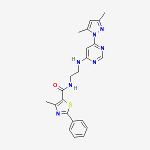N-(2-((6-(3,5-dimethyl-1H-pyrazol-1-yl)pyrimidin-4-yl)amino)ethyl)-4-methyl-2-phenylthiazole-5-carboxamide