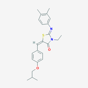 molecular formula C24H28N2O2S B297979 2-[(3,4-Dimethylphenyl)imino]-3-ethyl-5-(4-isobutoxybenzylidene)-1,3-thiazolidin-4-one 