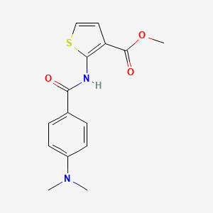 molecular formula C15H16N2O3S B2979799 Methyl 2-(4-(dimethylamino)benzamido)thiophene-3-carboxylate CAS No. 864940-32-9