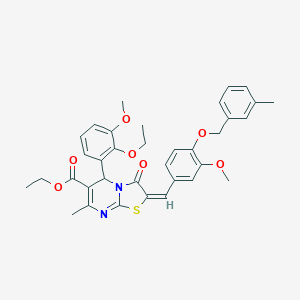 molecular formula C35H36N2O7S B297980 ethyl 5-(2-ethoxy-3-methoxyphenyl)-2-{3-methoxy-4-[(3-methylbenzyl)oxy]benzylidene}-7-methyl-3-oxo-2,3-dihydro-5H-[1,3]thiazolo[3,2-a]pyrimidine-6-carboxylate 