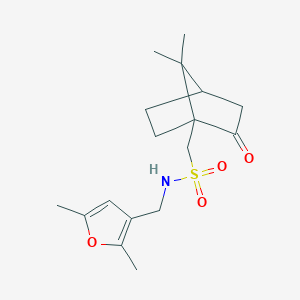 molecular formula C17H25NO4S B2979833 1-(7,7-二甲基-2-氧代双环[2.2.1]庚烷-1-基)-N-((2,5-二甲基呋喃-3-基)甲基)甲磺酰胺 CAS No. 1797966-96-1