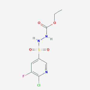 molecular formula C8H9ClFN3O4S B2979837 Ethyl N-[(6-chloro-5-fluoropyridin-3-yl)sulfonylamino]carbamate CAS No. 2128723-91-9