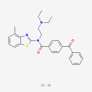 molecular formula C28H30ClN3O2S B2979845 4-苯甲酰基-N-(2-(二乙氨基)乙基)-N-(4-甲基苯并[d]噻唑-2-基)苯甲酰胺盐酸盐 CAS No. 1322247-41-5