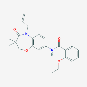 molecular formula C23H26N2O4 B2979846 N-(5-allyl-3,3-dimethyl-4-oxo-2,3,4,5-tetrahydrobenzo[b][1,4]oxazepin-8-yl)-2-ethoxybenzamide CAS No. 921794-06-1