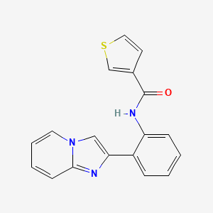 molecular formula C18H13N3OS B2979847 N-(2-(imidazo[1,2-a]pyridin-2-yl)phenyl)thiophene-3-carboxamide CAS No. 2034327-67-6