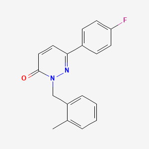 molecular formula C18H15FN2O B2979848 6-(4-Fluorophenyl)-2-[(2-methylphenyl)methyl]pyridazin-3-one CAS No. 941883-24-5
