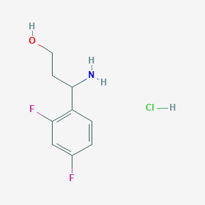 molecular formula C9H12ClF2NO B2979866 (3S)-3-氨基-3-(2,4-二氟苯基)丙醇；盐酸盐 CAS No. 1379947-00-8
