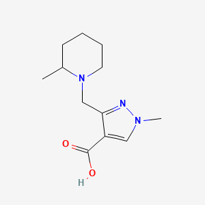 molecular formula C12H19N3O2 B2979878 1-Methyl-3-[(2-methylpiperidin-1-yl)methyl]pyrazole-4-carboxylic acid CAS No. 1975117-68-0