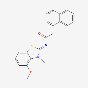 (E)-N-(4-methoxy-3-methylbenzo[d]thiazol-2(3H)-ylidene)-2-(naphthalen-1-yl)acetamide