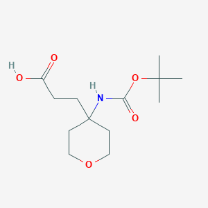 molecular formula C13H23NO5 B2979889 3-(4-{[(Tert-butoxy)carbonyl]amino}oxan-4-yl)propanoic acid CAS No. 2155855-45-9