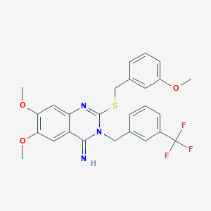 6,7-dimethoxy-2-[(3-methoxybenzyl)sulfanyl]-3-[3-(trifluoromethyl)benzyl]-4(3H)-quinazolinimine