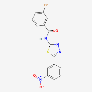 molecular formula C15H9BrN4O3S B2979893 3-bromo-N-[5-(3-nitrophenyl)-1,3,4-thiadiazol-2-yl]benzamide CAS No. 391226-59-8