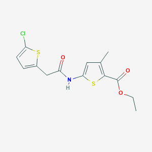 Ethyl 5-(2-(5-chlorothiophen-2-yl)acetamido)-3-methylthiophene-2-carboxylate