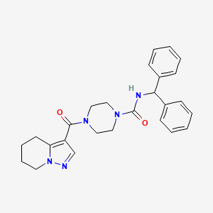 molecular formula C26H29N5O2 B2979912 N-benzhydryl-4-(4,5,6,7-tetrahydropyrazolo[1,5-a]pyridine-3-carbonyl)piperazine-1-carboxamide CAS No. 2034545-42-9