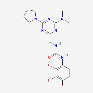 1-((4-(Dimethylamino)-6-(pyrrolidin-1-yl)-1,3,5-triazin-2-yl)methyl)-3-(2,3,4-trifluorophenyl)urea