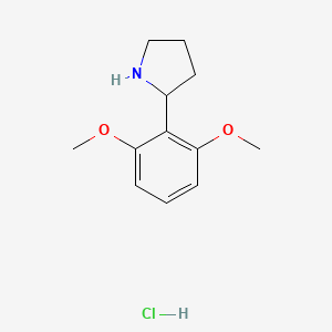 molecular formula C12H18ClNO2 B2979929 2-(2,6-Dimethoxyphenyl)pyrrolidine;hydrochloride CAS No. 2253632-29-8