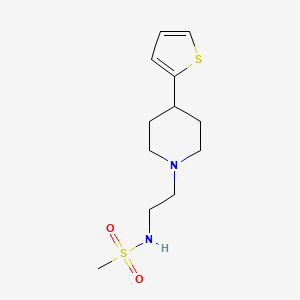 molecular formula C12H20N2O2S2 B2979941 N-(2-(4-(thiophen-2-yl)piperidin-1-yl)ethyl)methanesulfonamide CAS No. 1428365-14-3