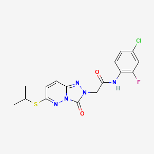 molecular formula C16H15ClFN5O2S B2979942 N-(4-chloro-2-fluorophenyl)-2-(3-oxo-6-propan-2-ylsulfanyl-[1,2,4]triazolo[4,3-b]pyridazin-2-yl)acetamide CAS No. 1040652-97-8