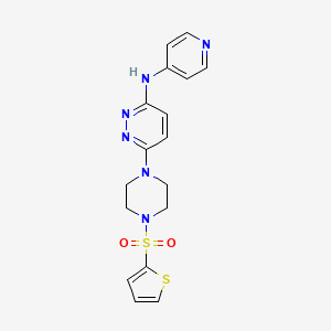 molecular formula C17H18N6O2S2 B2979950 N-(pyridin-4-yl)-6-(4-(thiophen-2-ylsulfonyl)piperazin-1-yl)pyridazin-3-amine CAS No. 1021262-37-2