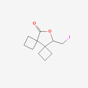 molecular formula C11H15IO2 B2979952 11-(Iodomethyl)-10-oxadispiro[3.0.3^{5}.3^{4}]undecan-9-one CAS No. 2138110-23-1