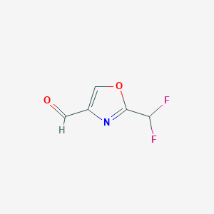 molecular formula C5H3F2NO2 B2979959 2-(Difluoromethyl)-1,3-oxazole-4-carbaldehyde CAS No. 1783425-24-0