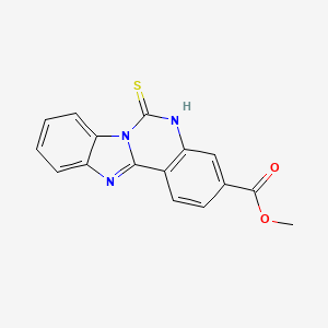 molecular formula C16H11N3O2S B2979960 methyl 6-sulfanylidene-5H-benzimidazolo[1,2-c]quinazoline-3-carboxylate CAS No. 438574-73-3