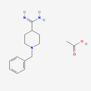 molecular formula C15H23N3O2 B2979973 1-Benzylpiperidine-4-carboximidamide; acetic acid CAS No. 2094925-82-1