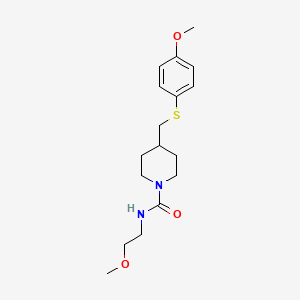 N-(2-methoxyethyl)-4-(((4-methoxyphenyl)thio)methyl)piperidine-1-carboxamide