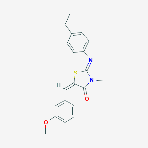 molecular formula C20H20N2O2S B297999 (2E,5E)-2-[(4-ethylphenyl)imino]-5-(3-methoxybenzylidene)-3-methyl-1,3-thiazolidin-4-one 
