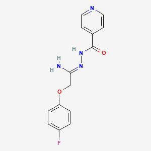molecular formula C14H13FN4O2 B2979997 2-(4-fluorophenoxy)-N'-isonicotinoylethanehydrazonamide CAS No. 477852-73-6