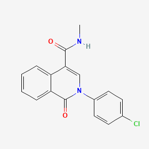 molecular formula C17H13ClN2O2 B2980008 2-(4-chlorophenyl)-N-methyl-1-oxo-1,2-dihydro-4-isoquinolinecarboxamide CAS No. 477850-78-5