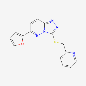 molecular formula C15H11N5OS B2980009 6-(2-Furanyl)-3-(2-pyridinylmethylthio)-[1,2,4]triazolo[4,3-b]pyridazine CAS No. 894067-43-7