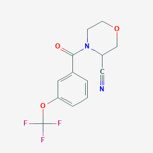 molecular formula C13H11F3N2O3 B2980011 4-[3-(Trifluoromethoxy)benzoyl]morpholine-3-carbonitrile CAS No. 1797705-77-1