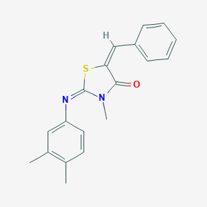 molecular formula C19H18N2OS B298002 (2E,5E)-5-benzylidene-2-[(3,4-dimethylphenyl)imino]-3-methyl-1,3-thiazolidin-4-one 
