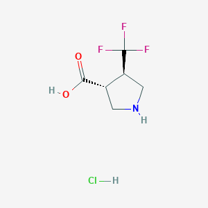 molecular formula C6H9ClF3NO2 B2980030 (3R,4R)-4-(trifluoromethyl)pyrrolidine-3-carboxylic acid hydrochloride CAS No. 1807887-90-6