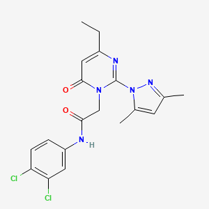 molecular formula C19H19Cl2N5O2 B2980038 N-(3,4-dichlorophenyl)-2-(2-(3,5-dimethyl-1H-pyrazol-1-yl)-4-ethyl-6-oxopyrimidin-1(6H)-yl)acetamide CAS No. 1013806-74-0