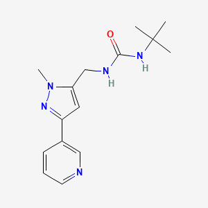 molecular formula C15H21N5O B2980040 1-(叔丁基)-3-((1-甲基-3-(吡啶-3-基)-1H-吡唑-5-基)甲基)脲 CAS No. 2034416-88-9