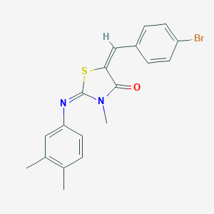 molecular formula C19H17BrN2OS B298005 5-(4-Bromobenzylidene)-2-[(3,4-dimethylphenyl)imino]-3-methyl-1,3-thiazolidin-4-one 