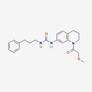 molecular formula C22H27N3O3 B2980053 1-(1-(2-Methoxyacetyl)-1,2,3,4-tetrahydroquinolin-7-yl)-3-(3-phenylpropyl)urea CAS No. 1203094-45-4