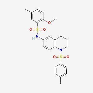 molecular formula C24H26N2O5S2 B2980055 2-methoxy-5-methyl-N-(1-tosyl-1,2,3,4-tetrahydroquinolin-6-yl)benzenesulfonamide CAS No. 932503-16-7