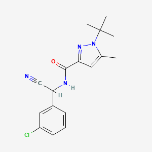 1-tert-butyl-N-[(3-chlorophenyl)(cyano)methyl]-5-methyl-1H-pyrazole-3-carboxamide