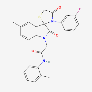 2-(3'-(3-fluorophenyl)-5-methyl-2,4'-dioxospiro[indoline-3,2'-thiazolidin]-1-yl)-N-(o-tolyl)acetamide